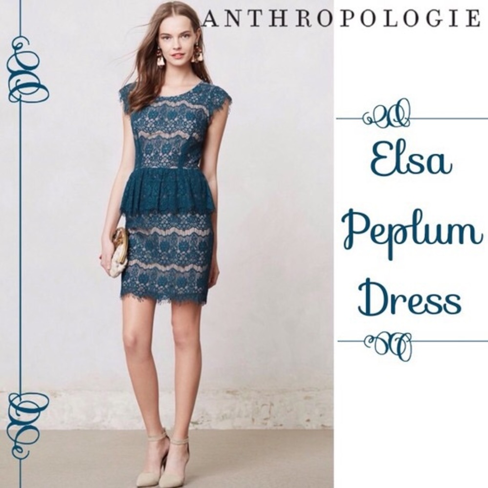 Anthropology Elsa peplum dress